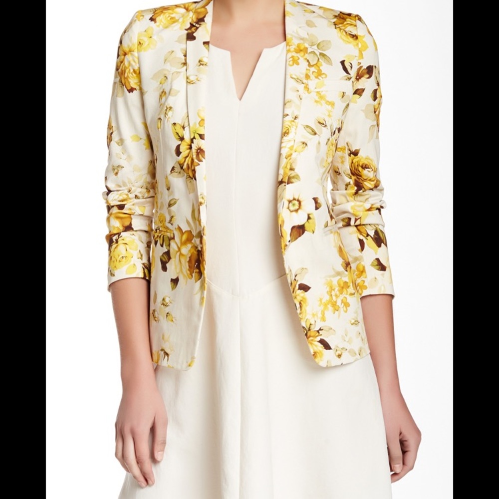 The Kooples Yellow Floral Blazer
